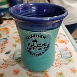 Chatham Stoneware wheel thrown stoneware utensil holder signed